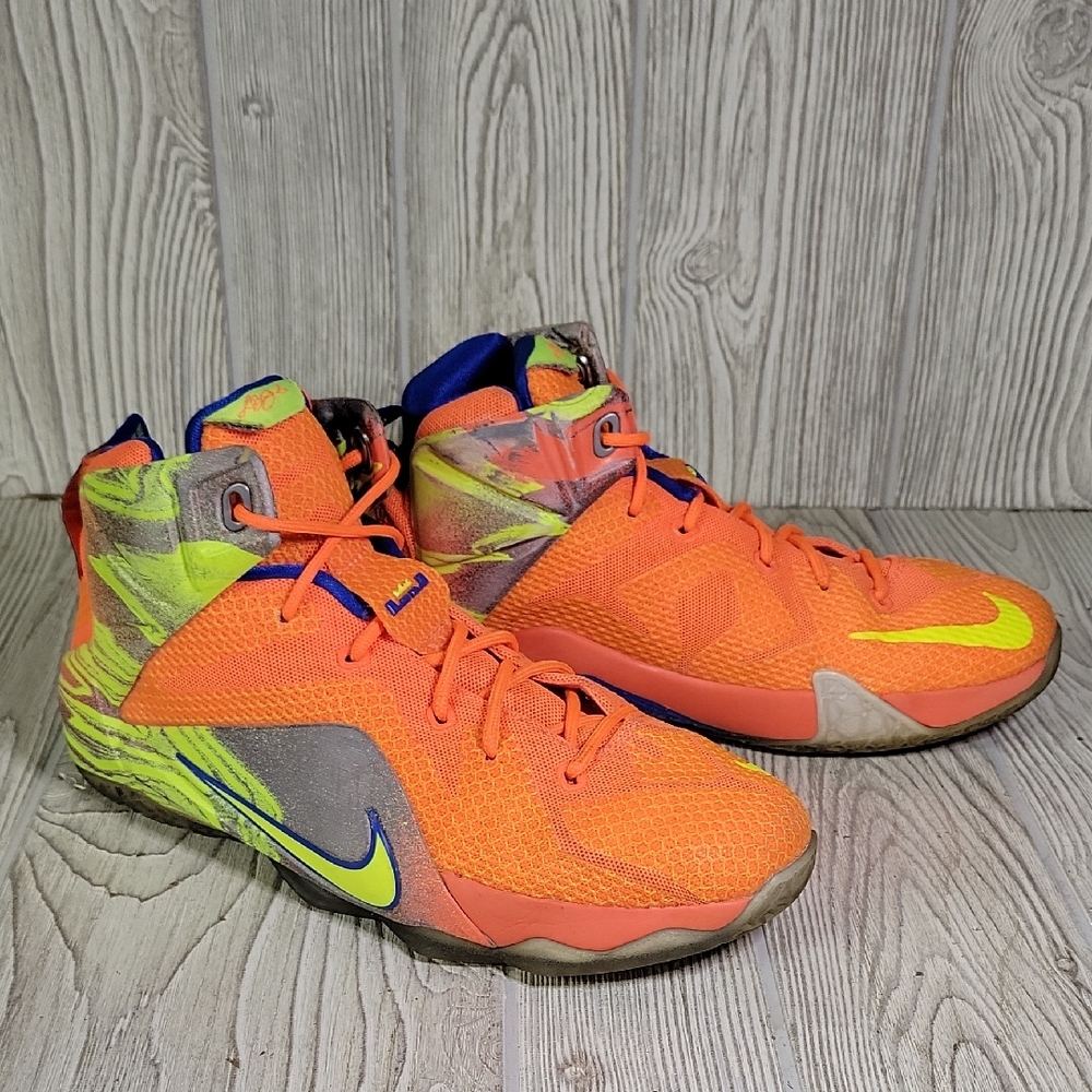 Nike LeBron 12 XII Six Meridians Orange Athletic Sneakers Big Kids Size 6.5Y